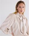 Summum Schleifenbluse Lurex Gitterdruck