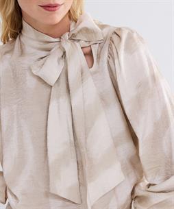 Summum Schleifenbluse Lurex Gitterdruck