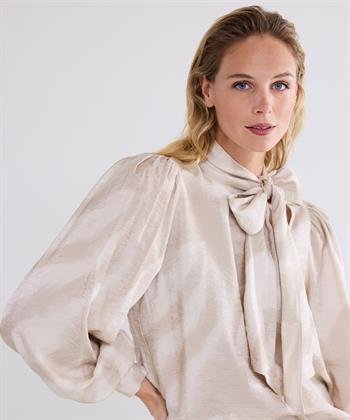 Summum Schleifenbluse Lurex Gitterdruck