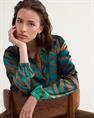 Summum Seidenbluse Blouson mit Tigermuster