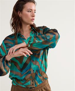 Summum Seidenbluse Blouson mit Tigermuster