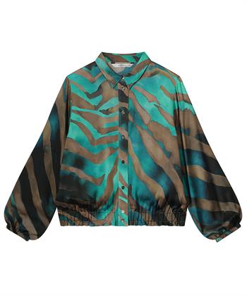 Summum Seidenbluse Blouson mit Tigermuster