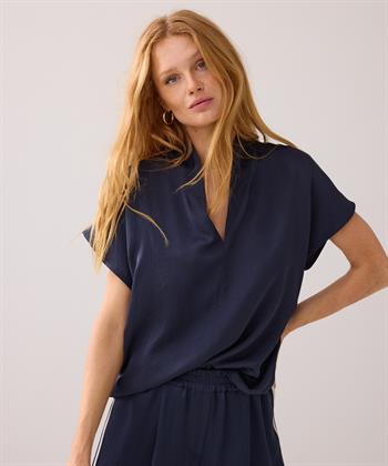Summum Seidenbluse V-Ausschnitt
