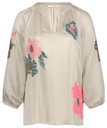Summum seidige Bluse Blume Pailletten