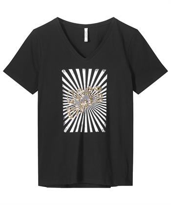 Summum Shirt mit Druck und V-Ausschnitt