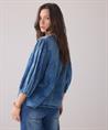 Summum Soft Denim Bluse Stickerei