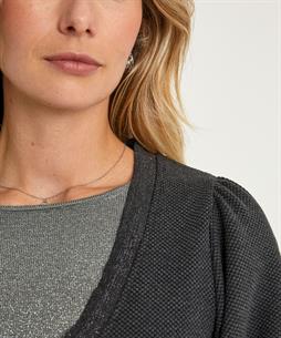 Summum Strickjacke Waffelstruktur Lurex