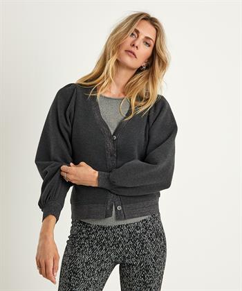 Summum Strickjacke Waffelstruktur Lurex