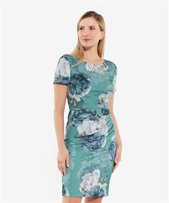 Swing Bleistiftkleid Blume plissiert