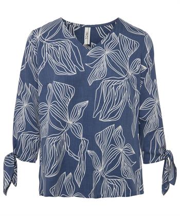 TONI Bluse Blattdruck Schleife Anna