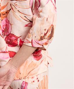 TONI Bluse Leinenmischung Blumen Clay
